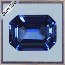 Восьмиугольник огранки Изумруд светящийся синий Сапфир ювелирных изделий 